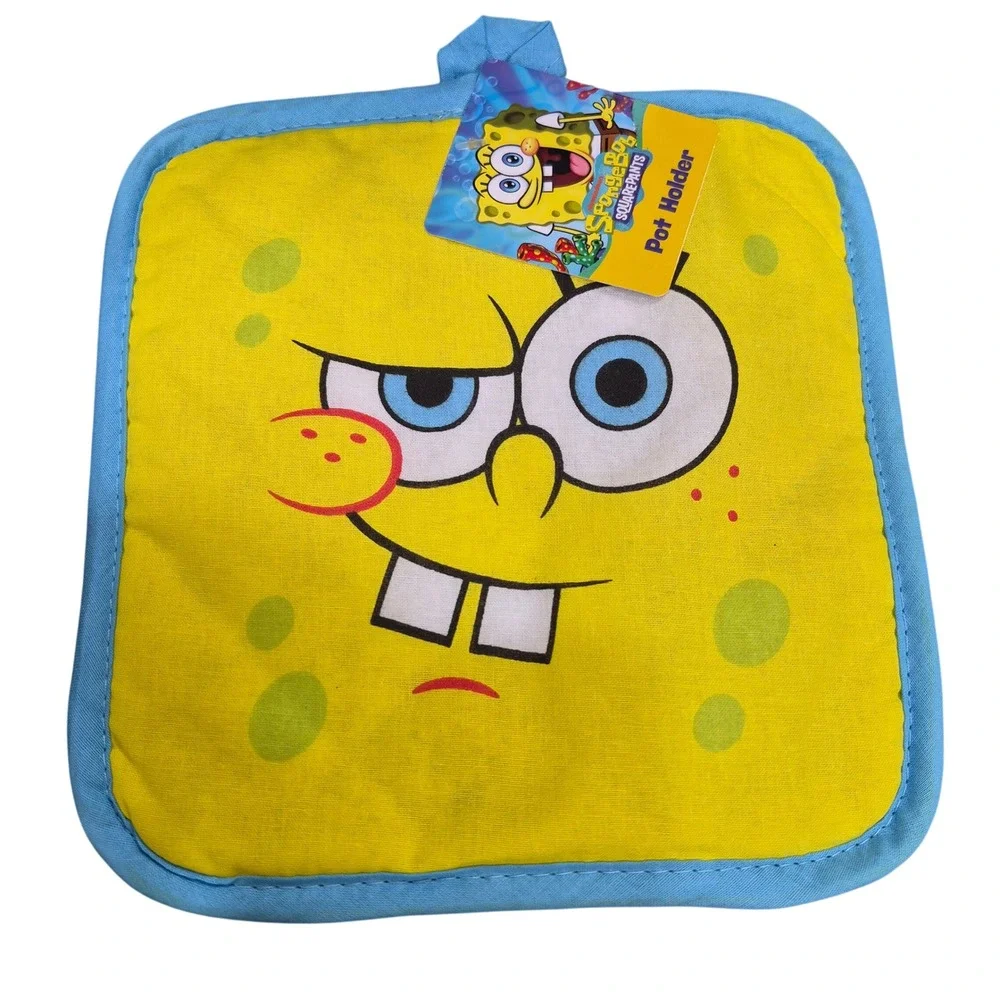 SpongeBob SquarePants Pot Holder Set 2 Pack Patrick Gary Blue Yellow Cotton NEW